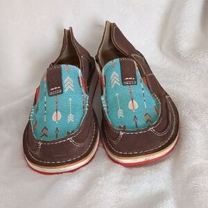 Ariat Brown and Teal Arrow Loafers